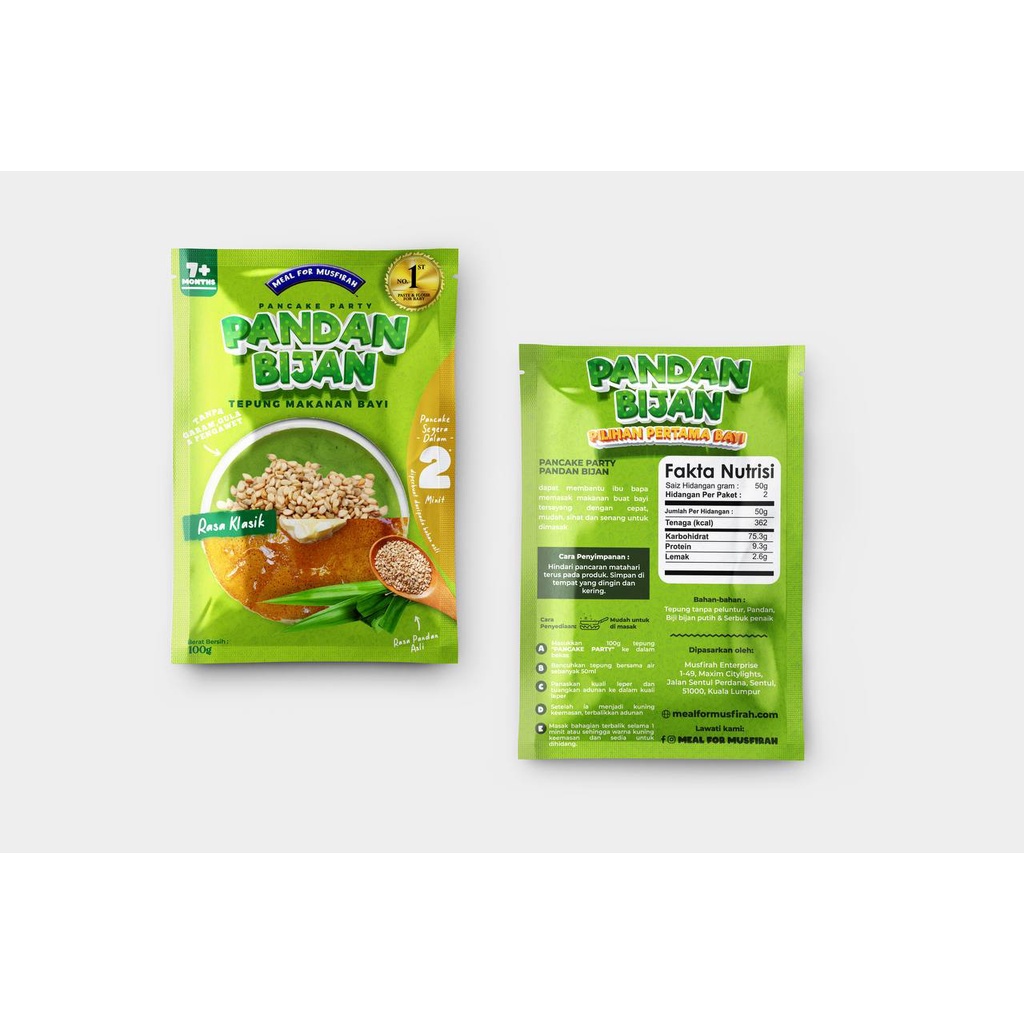Meal of Musfirah Tepung Pandan Bijan