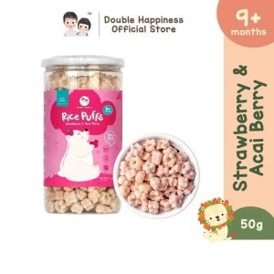 Double Happiness Rice Puffs Strawberry & Acai Berry 50G