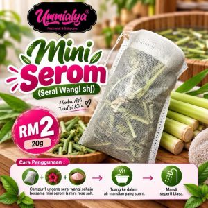 Uncang Daun Serom Mini (DAUN SERAI WANGI SAHAJA) –15g
