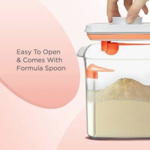 Autumnz - One-Push Airtight Food Storage Container 1000ml/300g (Clear Rectangle With Spoon & Scraper) - Image 3