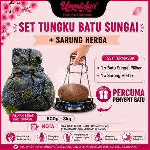 Set batu sungai + sarung herba